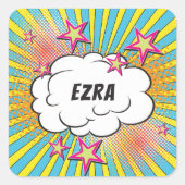 コミックス漫画本バーまたはバットミッツヴァー個人用 スクエアシール (正面)