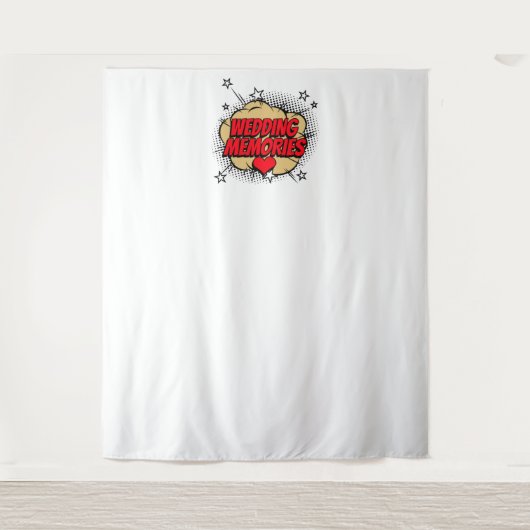 コミックバブルウェディングメモリーズ写真背景 タペストリー (正面)