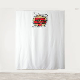 コミックバブルウェディングメモリーフォトバックドロップ タペストリー