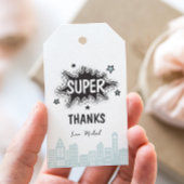 コミックブックのスーパーヒーローの誕生日 ギフトタグ