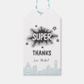 コミックブックのスーパーヒーローの誕生日 ギフトタグ (正面)