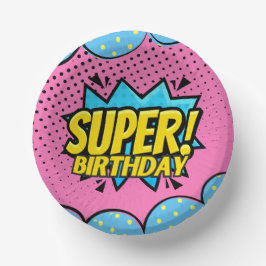 コミックブックのスーパーヒーローガールの誕生日  ペーパーボウル