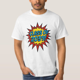 コミックブックのスーパーヒーロー 2039年卒業生 楽しい卒業 Tシャツ