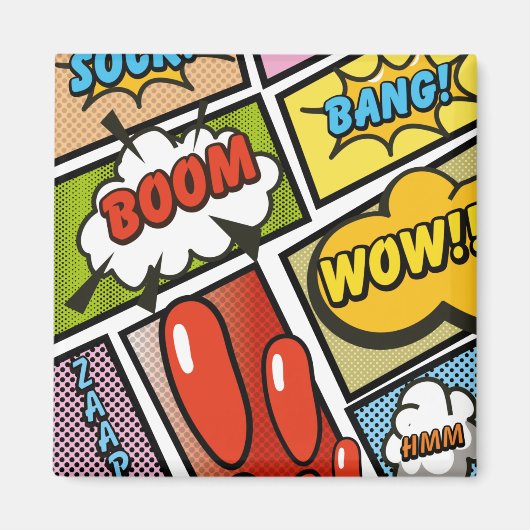 コミックブックの漫画フォント! マグネット (正面)