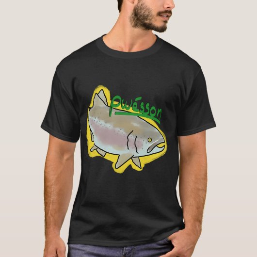 コミックブックスタイルのニジマス Tシャツ (正面)