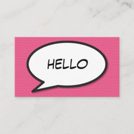 コミックブックポップアート HELLO ピンク 名刺