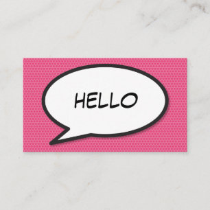 コミックブックポップアート HELLO ピンク 名刺