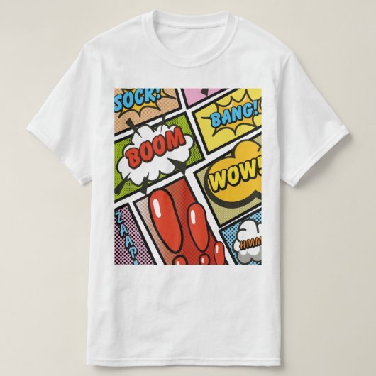 コミックブック風の漫画フォント！ Tシャツ (デザイン正面)