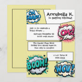 コミックブック アクションスピーチ バブル 招待状 (正面/裏面)