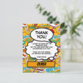 コミックブック・スーパーヒーロー・バースデーパーティー感謝カード サンキューカード (スタンド正面)