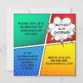 コミックブック スーパーヒーロー 卒業招待状 招待状 (裏面)