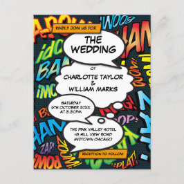 コミックブック ポップアート ウェディング インビテーション