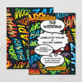 コミックブック ポップアート ウェディング インビテーション (正面/裏面)