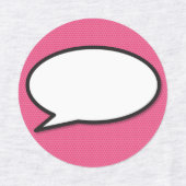 コミックブック ポップアート スピーチバブル ピンク ラベル (デザイン1)