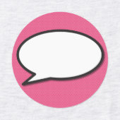 コミックブック ポップアート スピーチバブル ピンク ラベル (デザイン2)