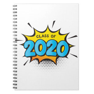 コミックブック モダン タイポグラフィー レトロ クラス オブ 2020 ノートブック