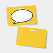 コミックポップアートのスピーチバブル バッジ (正面&裏面)