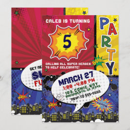 コミックポップアートのバースデーパーティ 招待状