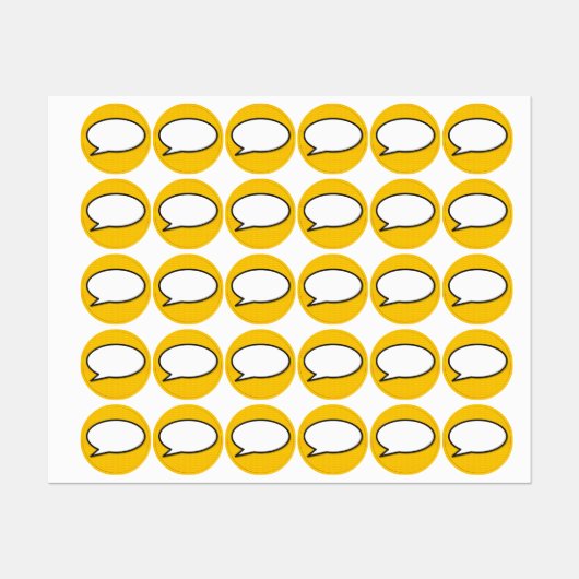コミックポップアート スピーチバブル ラベル (シート)