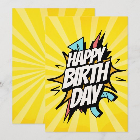 コミックレトロお誕生日おめでとう! 招待状 (正面/裏面)