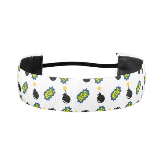 コミック面白スーパーヒーローブームボムスマートヘア アスレチックヘッドバンド (正面)
