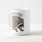 コミック風のアライグマのデザイン コーヒーマグカップ (正面左)