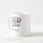 コミック風のスーパーマママグカップ コーヒーマグカップ (正面左)
