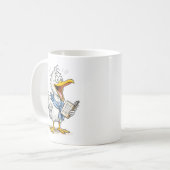 コミック風のセーラー鳥クルー コーヒーマグカップ (正面左)