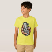 コミック風の手榴弾 Tシャツ (正面フル)