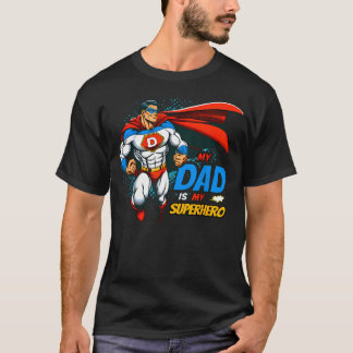 コミック風スーパーヒーローのお父さん 父の日ギフト Tシャツ