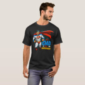 コミック風スーパーヒーローのお父さん 父の日ギフト Tシャツ (正面フル)