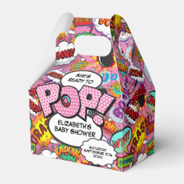 コミック風ピンクのベイビーシャワー Ready to Pop フェイバーボックス