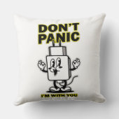 コミック風モバイル充電器:Don't Panic デザイン クッション (裏面)