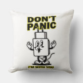 コミック風モバイル充電器:Don't Panic デザイン クッション (正面)