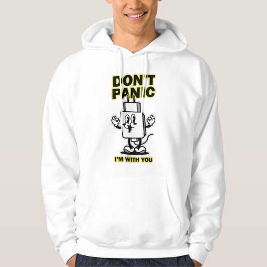 コミック風モバイル充電器:Don't Panic デザイン パーカ (正面)
