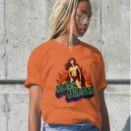 コミック風レトロ ADHDカオスヒロイン Tシャツ