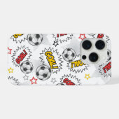 コミック サッカーゴール パターン - レトロ スポーツ iPhoneケース (裏面横)