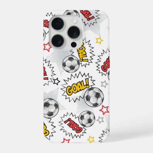 コミック サッカーゴール パターン - レトロ スポーツ iPhoneケース (裏面)