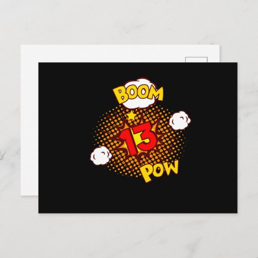 コミック バースデー 13 13歳の誕生日 コミック ポストカード (正面/裏面)