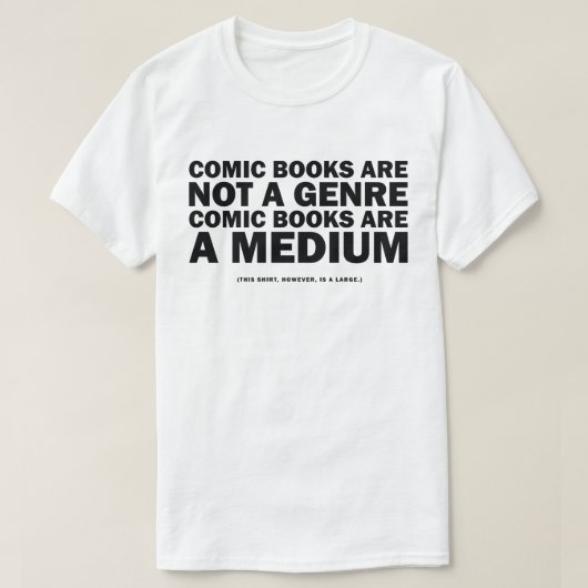 コミック・ブックはジャンルではない Tシャツ (デザイン正面)
