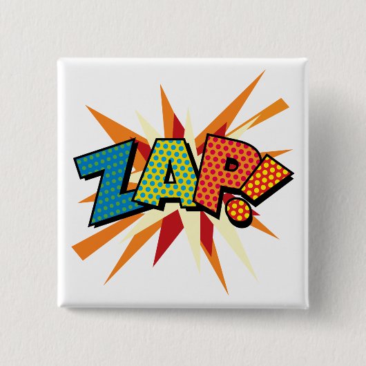 コミック・ブック・ポップアート ZAP! 缶バッジ (正面)