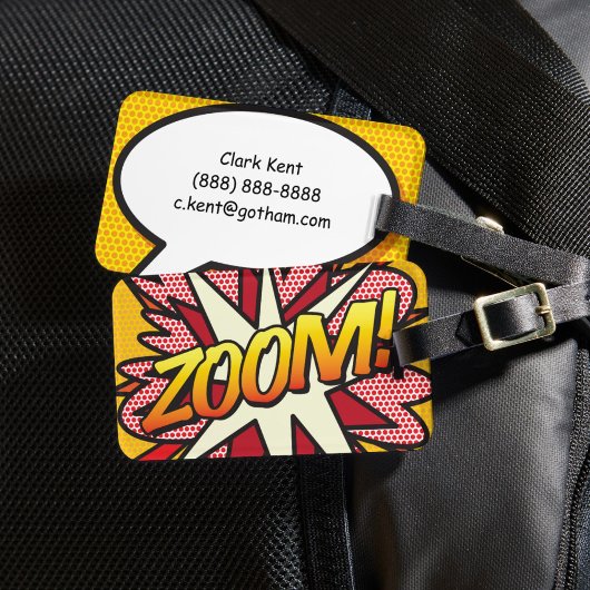 コミック・ブック・ポップアート ZOOM! 名前入り ラゲッジタグ
