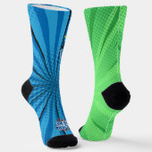コミック ブルー BTW グリーン POW ソックス (傾斜あり)