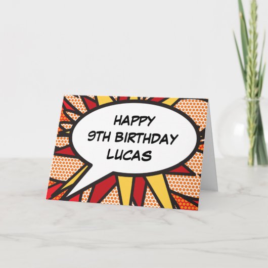 コミック・ポップアートの誕生日おめでとう カード (正面)