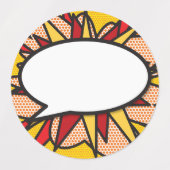 コミック・ポップアート スピーチバブル ファン レトロ ラベル (デザイン1)