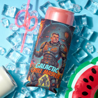 コミック ポップアート スペース BBQ ギャラクティック グリル マスター スリム缶クーラー