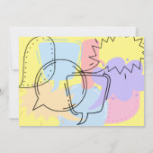 コミック ポップアート 吹き出し ティーン キッズ 誕生日 招待状 (裏面)