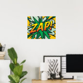 コミック・ポップアート ZAP スーパーヒーロー ポスター (ホームオフィス)