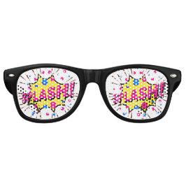 コミック ポップ アート ピンク イエロー スプラッシュ 遊び心あふれるジョーク レトロサングラス