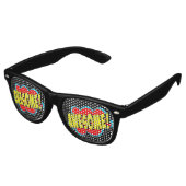 コミック ポップ アート 赤 黄色 AWESOME ユニークなデザイン 笑いもの レトロサングラス (アングル)